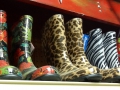 Assorted colored rubber boots at Standley Feed
