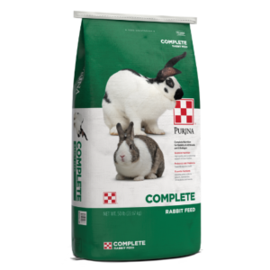 Purina Rabbit Complete. 50-lb green feed bag.
