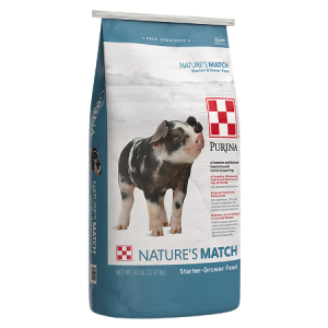 Nature's Match Starter Grower. An all-natural feed made for swine.